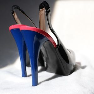 Pink Blue and Black GUESS Slingbacks